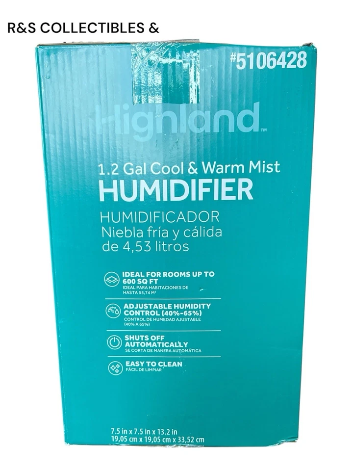 Highland 1.2 Gallon  Cool Mist And Warm Mist Humidifier  5106428 - Image 2 of 4