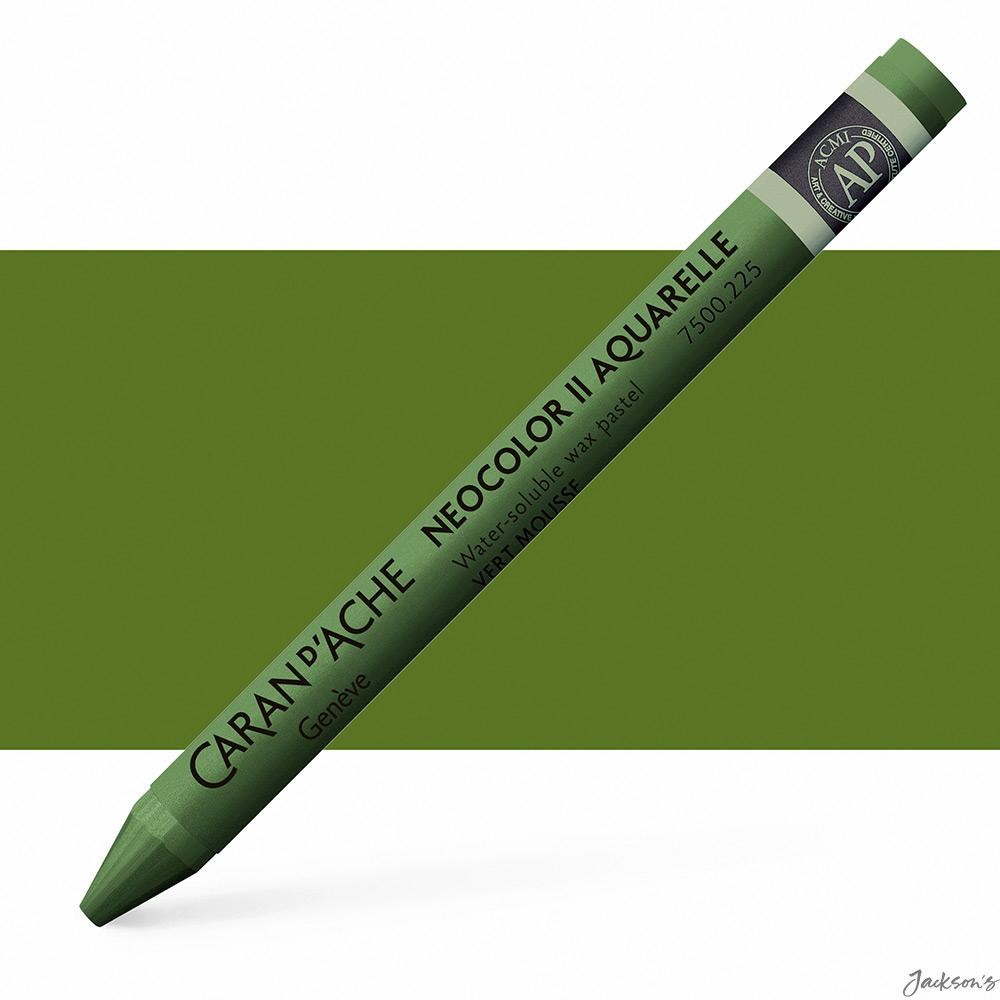 Caran d'Ache Neocolor II Watercolour Crayon Wax-Based Moss Green For Artists