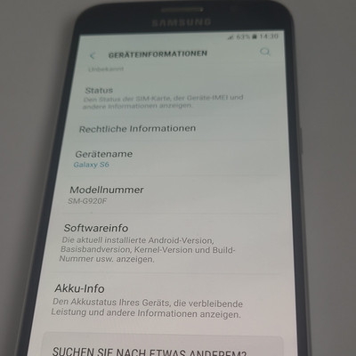 Samsung Galaxy S6 SM-G920F Schwarz 32GB Android Smartphone Samsung Galaxy S6