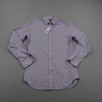 Banana Republic Shirt Mens Small Purple Slim Fit Non Iron Tailored Button Up NEW