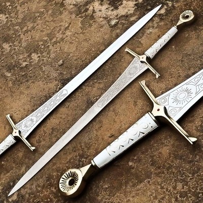 Elen Sword Handcrafted with Stainless Steel Includes A Protective Leather Sheath
