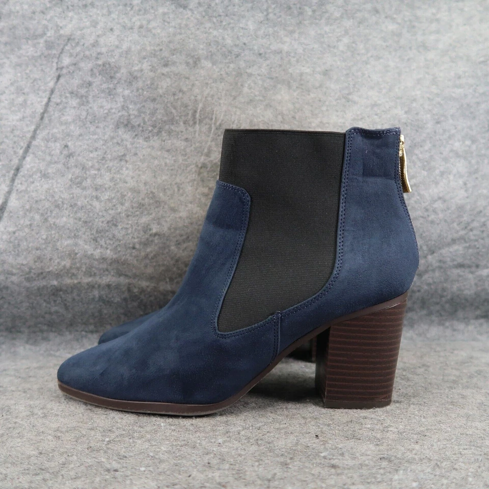 Fioni Zapatos Mujer 9.5 Botines Moda Tacón Bloque Azul Negro Botines Clásicos Foto 3 de 4