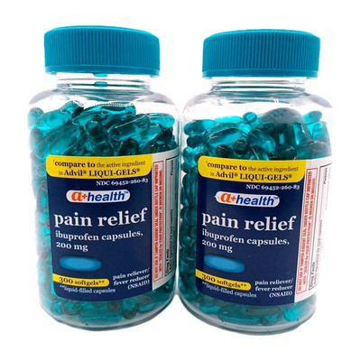 2 PACK A+ Health Ibuprofen 200 Mg Softgels, Pain Reliever/Fever Reducer (NSAID)