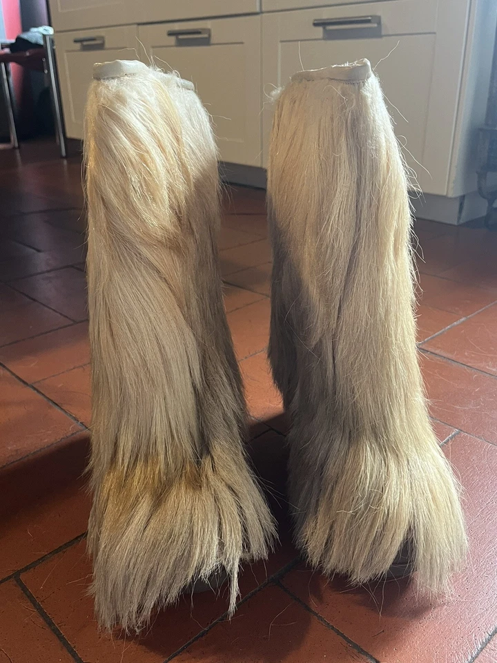 🔴 VINTAGE Lotto Anni 70 Pelo CAPRA BIANCA Donna Neve Stivali Boots N.40 Fashion - Immagine 4 di 4