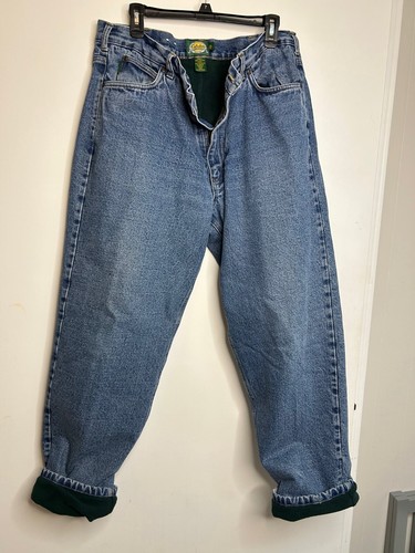 Cabela's Jeans Men's 38x32 Blue Denim Relaxed Fit Fleece Lined Insulated Hunting - Picture 4 of 7