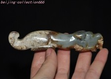 3.8'' China dynasty old jade Brave troops Pixiu The beast statue amulet pendant