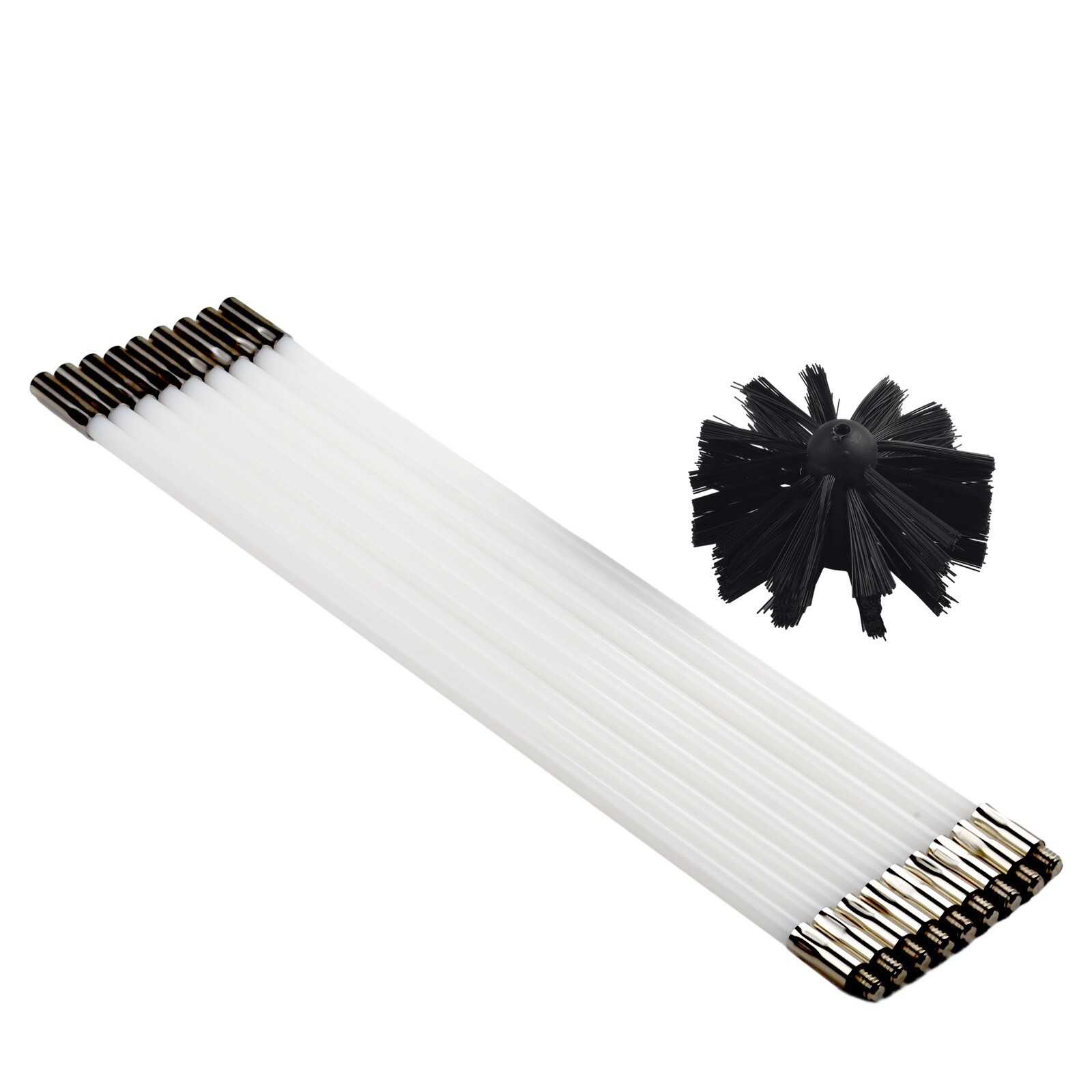 Durable Nylon Flexible Flue Brush Rods Chimney Sweep Kit 60 80