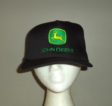 John Deere Embroidered Logo Cary Francis Group Black Snapback Hat NWOT 