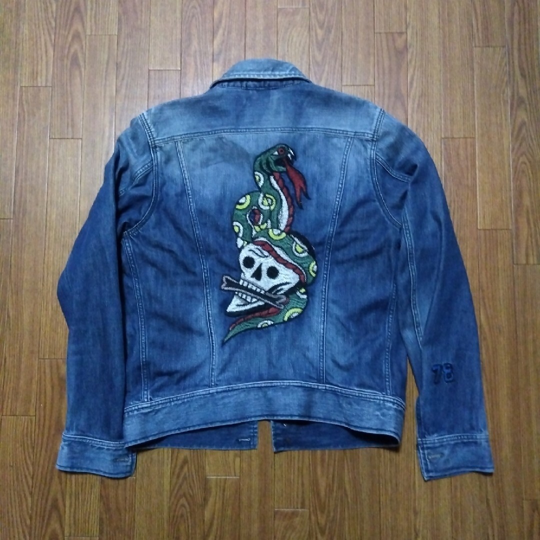 diesel j-staind ジャケット Men's Biker jacket in shiny ripstop | Blue | Diesel