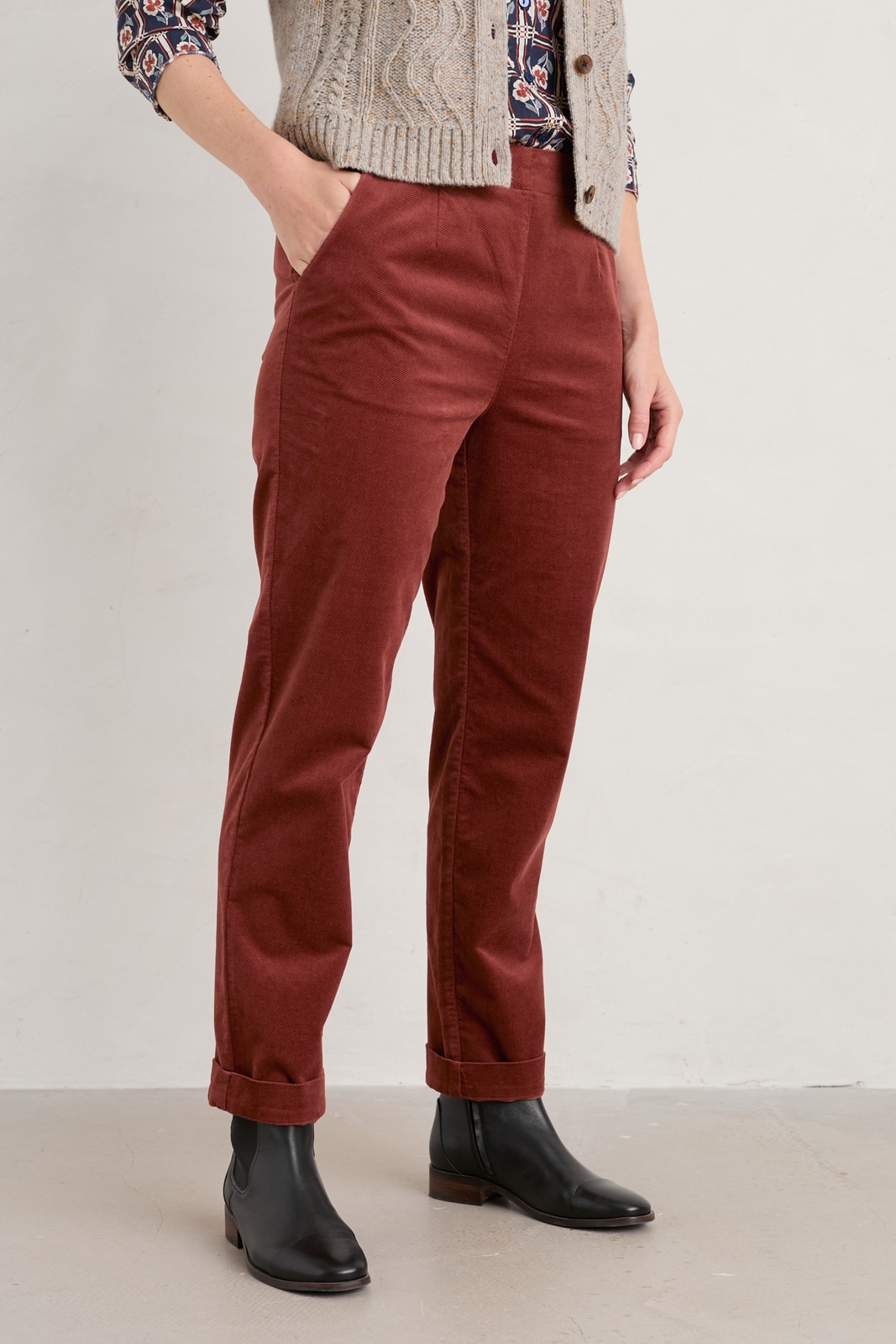 Seasalt Women's Trousers brown Crackington Trousers Tall Burnt