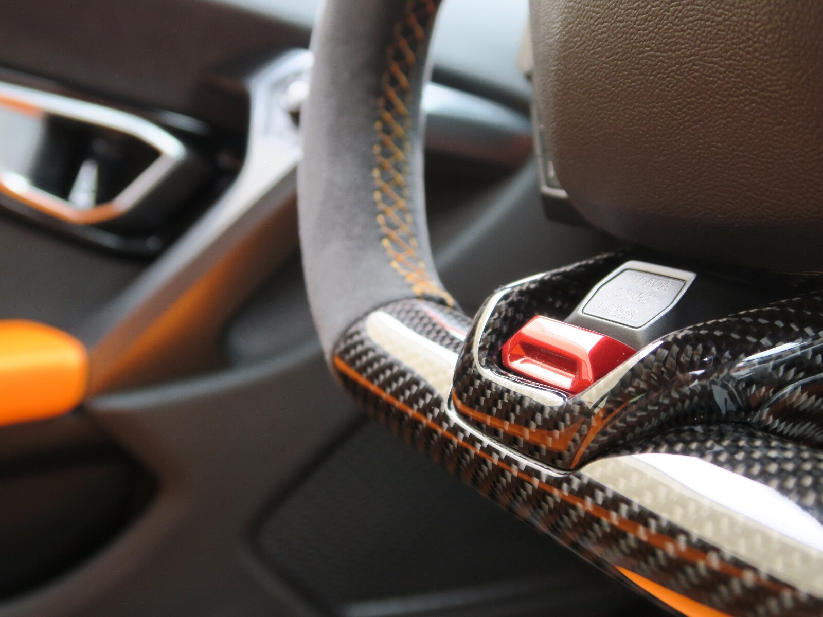 Lamborghini Bespoke Huracan Carbon Fiber Steering Wheel with Premium Leathers
