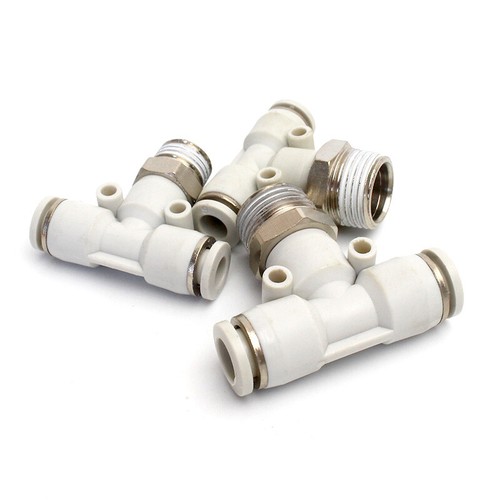 Tubo neumático blanco empuje para conectar montaje de aire codo recto unión OD 4-16 mm - Imagen 5 de 37