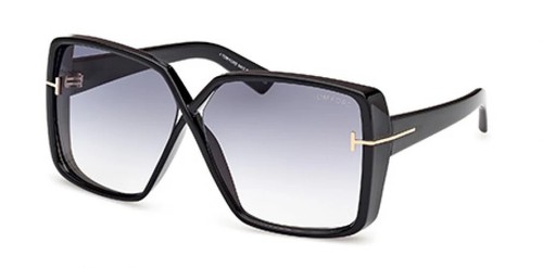 Tom Ford Womens FT 1117 01B Yvonne Black Smoke Grey Gradient Lens Sunglasses New - 第 1/4 張圖片