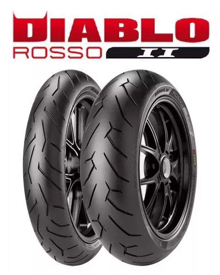 JUEGO DE 2 NEUMÁTICOS PIRELLI DIABLO ROSSO II 120/70R17 Y 180/55R17 BUELL LIGHTNING HELICON Foto 3 de 3