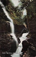 Penn Yan Watkins Glen NY New York Rainbow Falls Waterfall Vtg Postcard F9