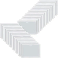 Chinco 30 Pack Self Adhesive Index Card Pockets with Top Open for Loading Ideal 