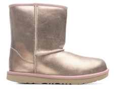 NWT UGG KIDS METALLIC ROSE SPARKLE LEATHER SHEARLING POPULAR CLASSIC BOOTS $149