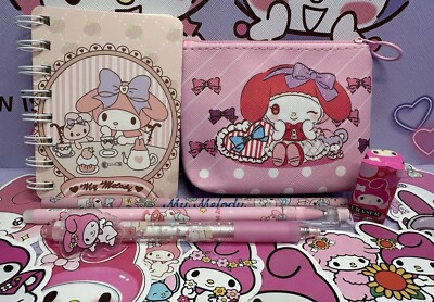 MY MELODY Geldbörse Notizbuch Stift Bleistift Gummi Aufkleber Paket süß Set Geschenk SANRIO