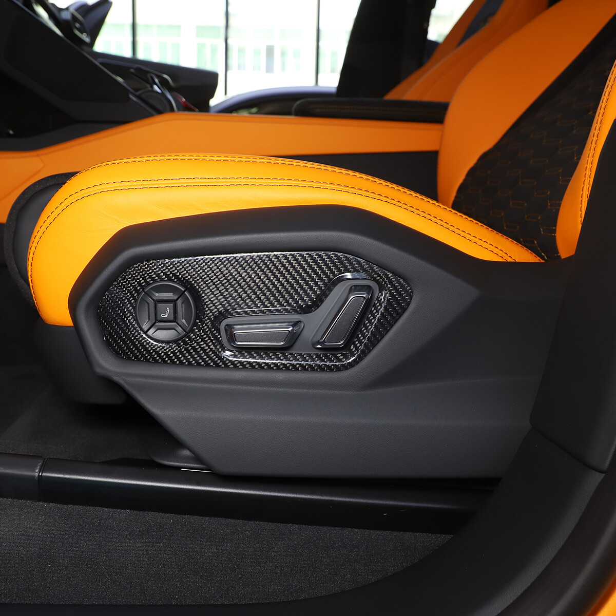 Carbon Fiber Seat Backrest Switch Panel Cover Trim For Lamborghini URUS 18-23 US