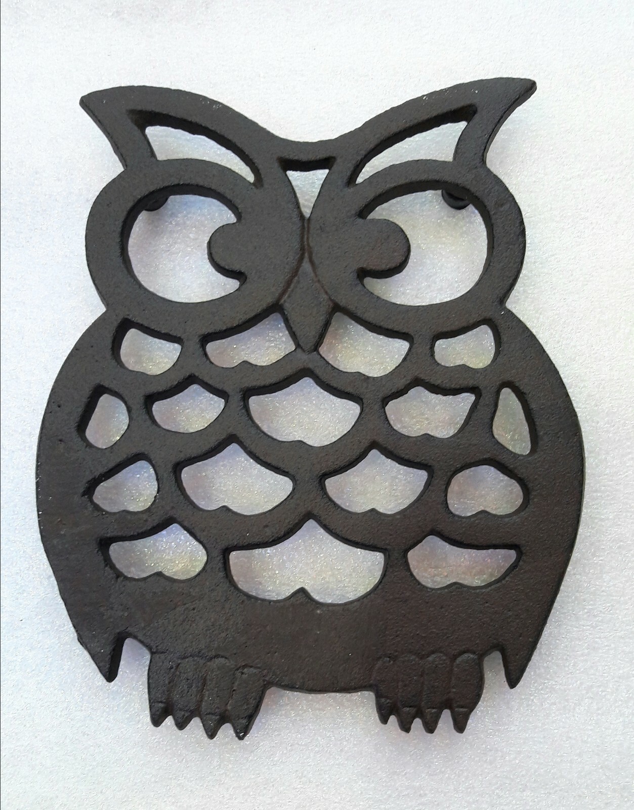 Dessous de plat en fonte hibou rétro - repose-plat résistant à la chaleur pour table et cuisine