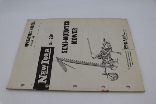New Idea No 250 Semi-Mounted Mower Operator's Manual M148 - Picture 2 of 6