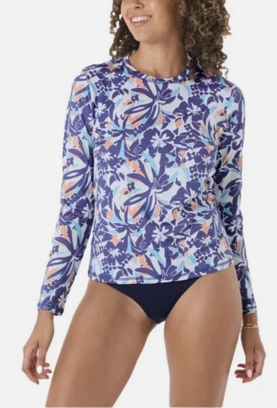 Roxy Womens Lightweight Long Sleeve UPF 50 Sun Protection Shirt Sz S QUICK SHIP