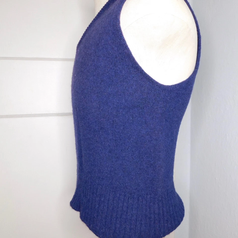 vtg Pebble Beach Men's Large Navy Sweater Vest Wool Blend Pullover V Neck - Image 2 of 4
