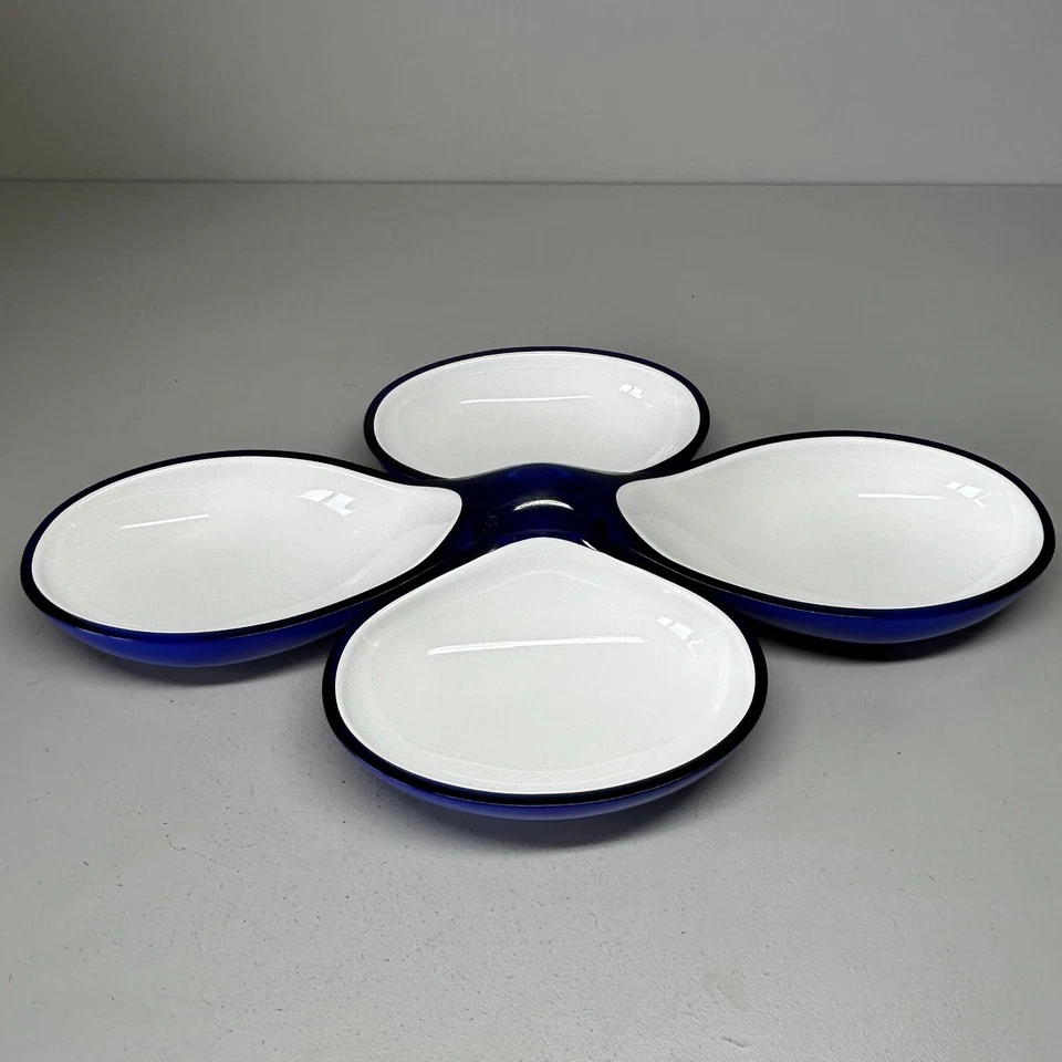 Juego de 2 Contenedores Guzzini Diseñador Starter Platos para Servir Azul EN CAJA Hecho en Italia Foto 3 de 4