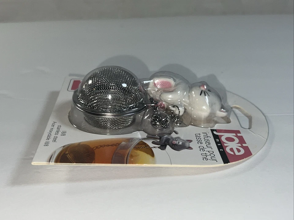 Joie Meow Blanco Gato Suelto Taza de Té Infusor Acero Inoxidable Libre de BPA Nuevo Sellado Foto 3 de 4