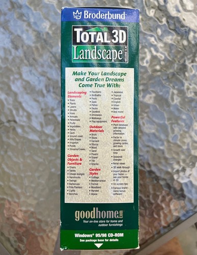Broderbund Total 3D Landscape Deluxe 3.0 Software New Old Stock - Picture 10 of 12