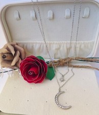 Elegant Necklace Universal Necklace Jewelry with Rhinestone Gift Moon and Star