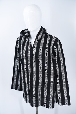 SUPREME Baja Hooded Shirt 22SS Stripe Long Sleeve Black Mens Large