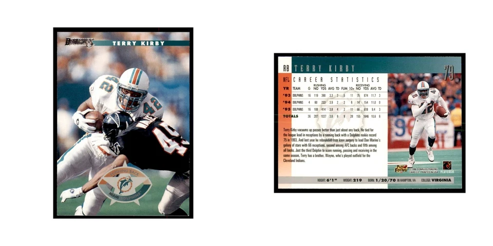 Terry Kirby 1996 Donruss #79 Football Cards Football Card NM - Image 3 of 3