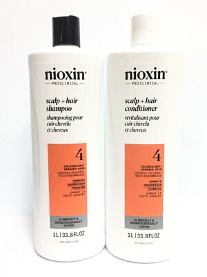 #ad 2 PACK Nioxin System #4 Liter Duo Shampoo and Conditioner 33.8 oz $38.99