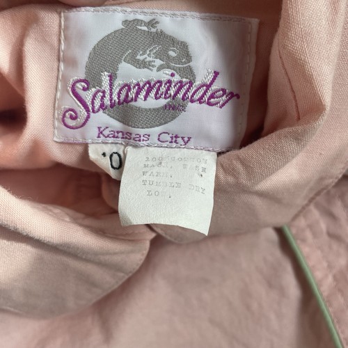 Vintage 70s Salaminder Kansas Shirt Women 10 Pink Floral Button Up Applique Top - Picture 9 of 10