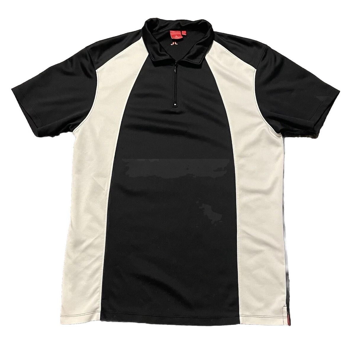 J.Lindeberg Mens Size L Short Sleeve Black White 1/4 Zip Golf