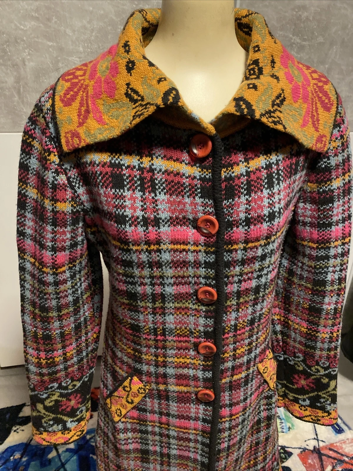 PRADA Meraviglioso cappotto 80% lana cappotto in maglia IVKO taglia S 36 38 USA UNAta