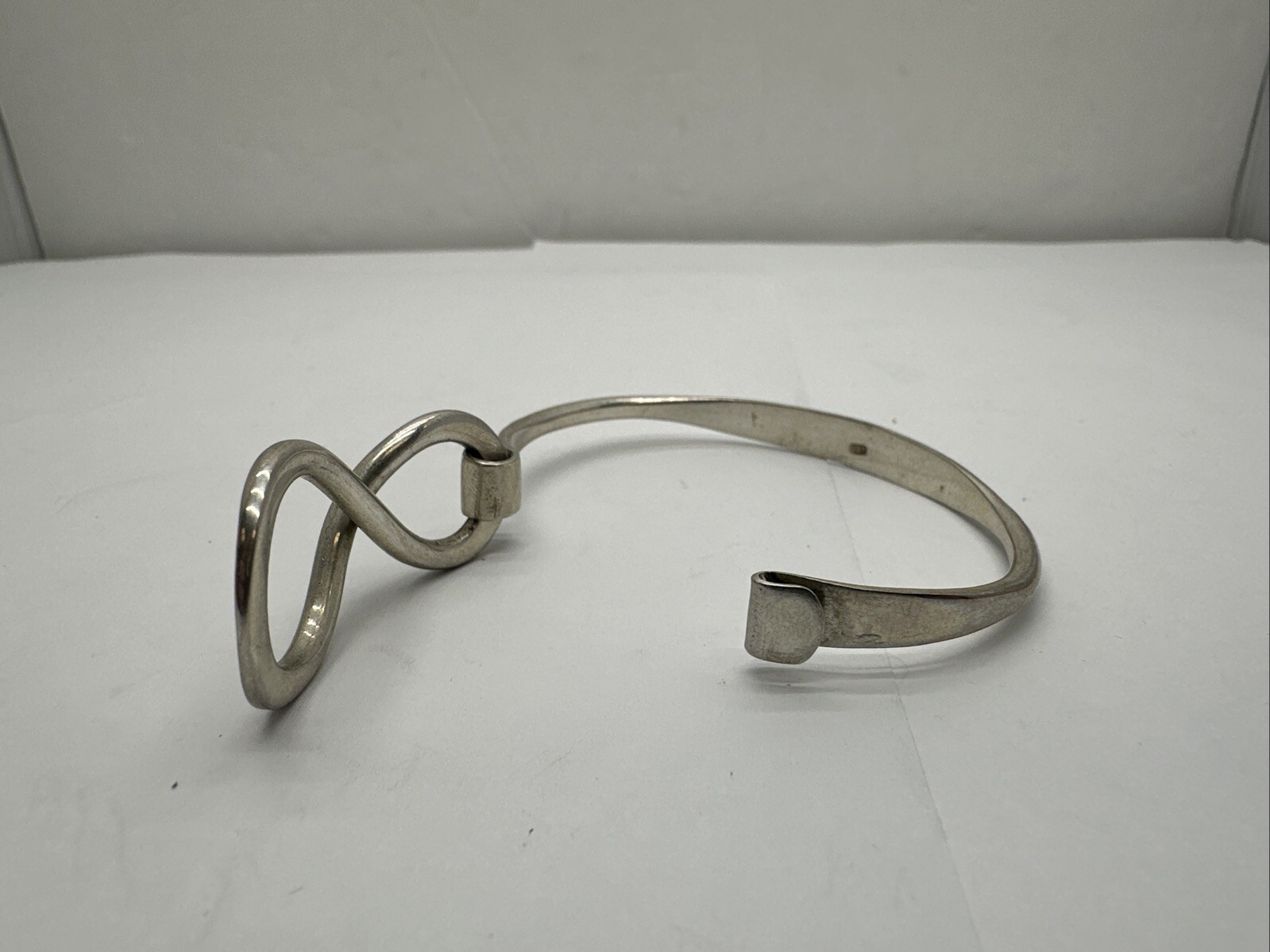 Solid 925 Sterling Silver Infinity Hook Clasp Fla… - image 6