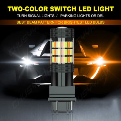 ALLA LIGHTING 2-Color LED Switchback Bulbs For Freightliner Columbia 2004-2015 (Front Turn Signals)
