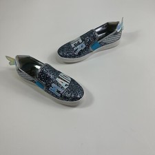 Sam Edelman Girls Sneaker size 5 Slip on Shoes Mermaid Blue Sparkle Glitter