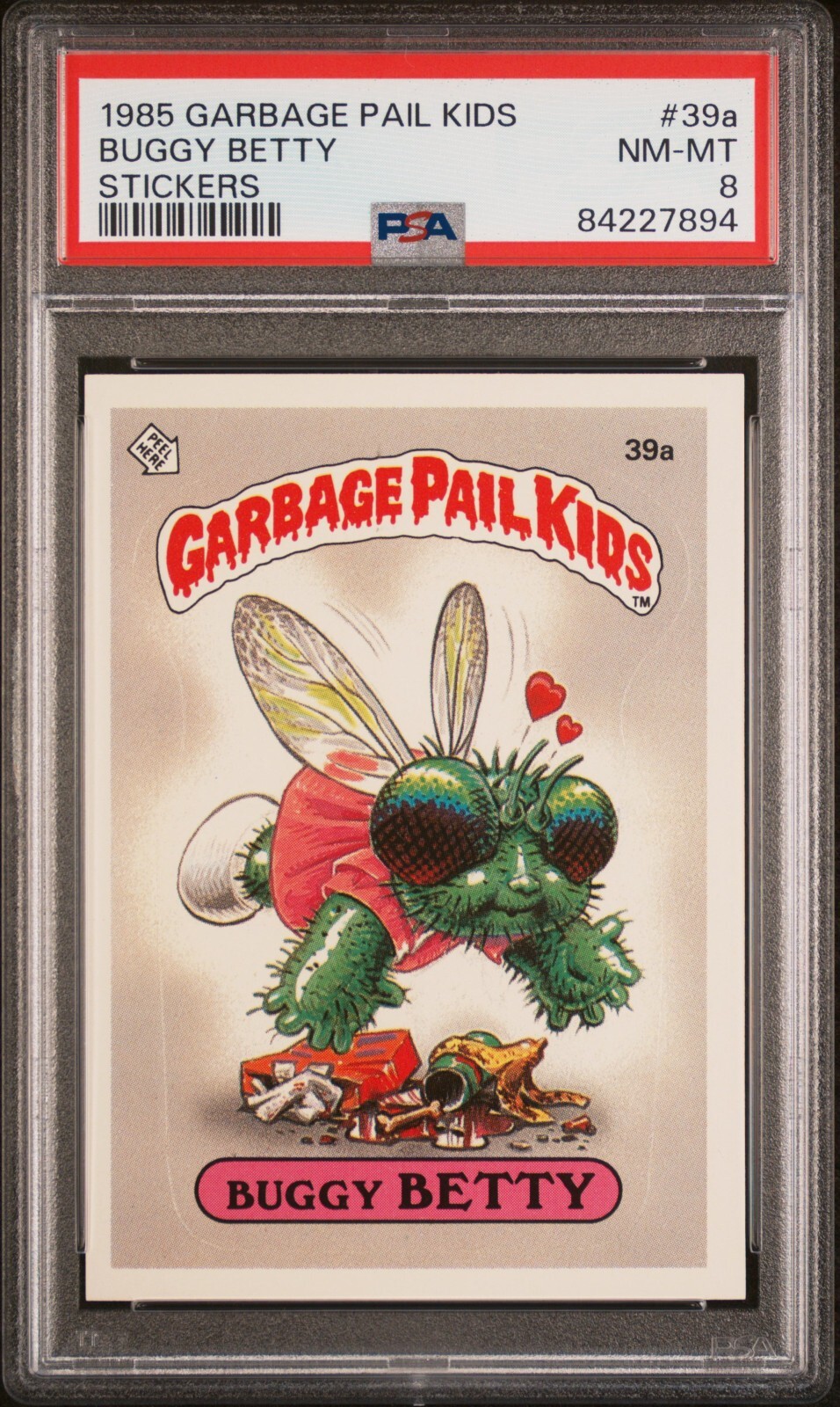 1985 Topps OS1 Garbage Pail Kids Series 1 BUGGY BETTY 39a Matte Card PSA 8 GPK