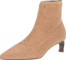 Clergerie Melody Natural Raffia Stretch Brown Boots Z3081 Woman's Size 9.5