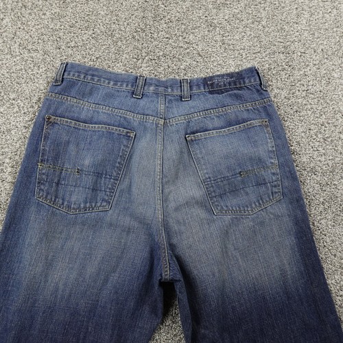 VTG Calvin Klein Jeans Mens 38X36 Dark Blue Denim Loose Wide Leg Baggy Skate Y2K - Picture 13 of 15