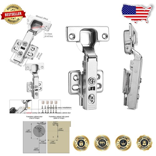 Versatile 40pcs Nickel Plated Cabinet Hinges – Soft Close for Elegant Interiors