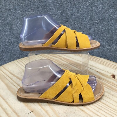 Sorel Sandals Womens 8 Ella Slide Yellow Suede Slip On Flats
