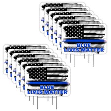 Blue Lives Matter 12 Pack Yard Signs - Each Sign is 24" x 16" Single-Sided and C
