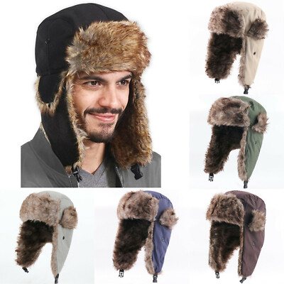 Mens Trapper Aviator Earflap Hat 