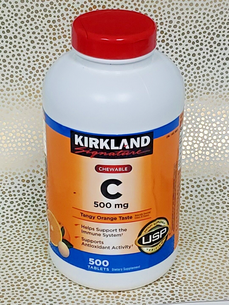 Kirkland Signature Chewable Vitamin C 500 mg., 500 Tablets Exp 12/2026