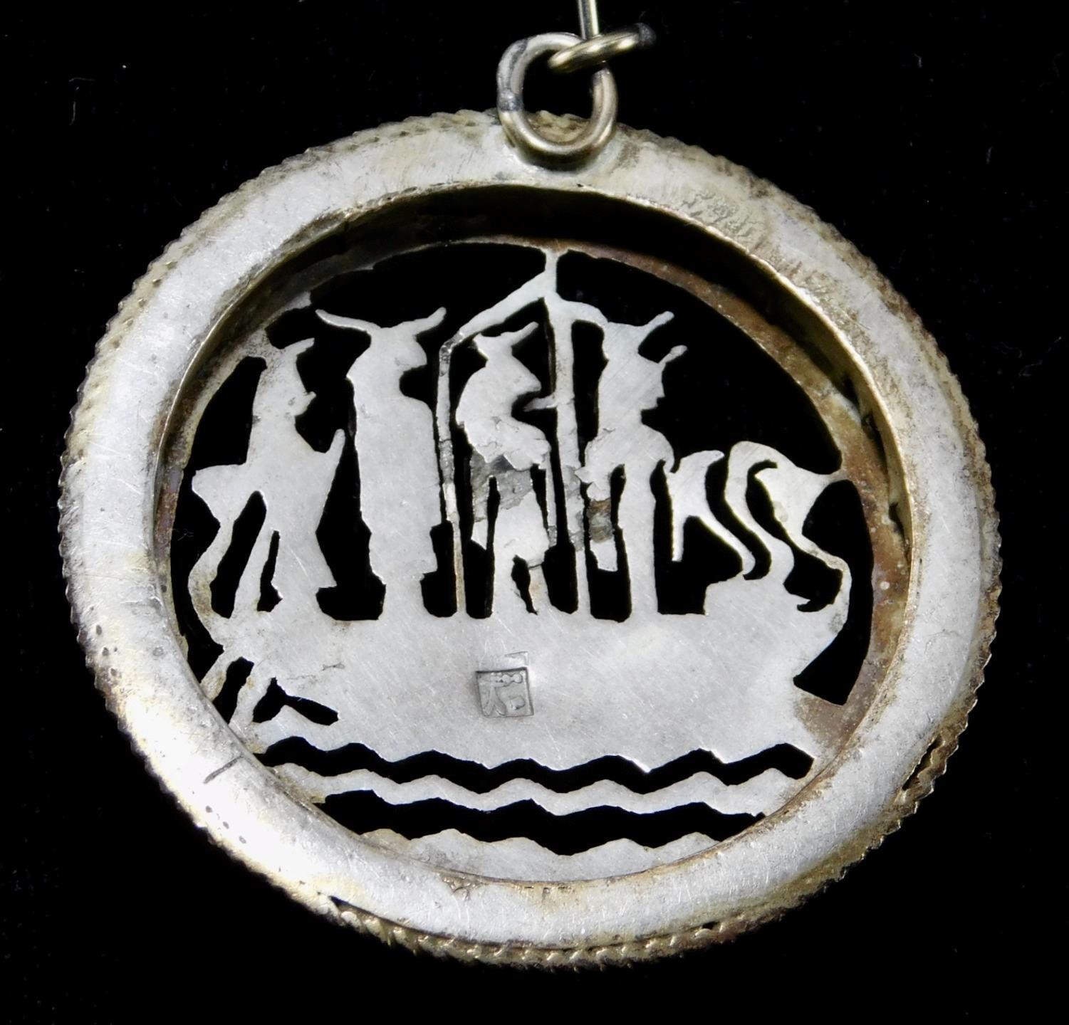 Vintage Egyptian Solid Silver 800 Hieroglyphs Pen… - image 3