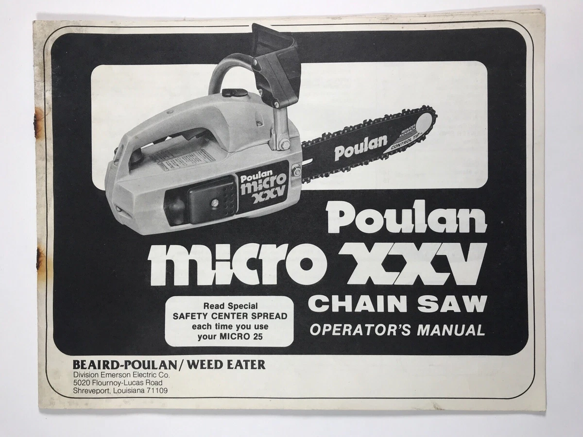 Poulan micro xxv manual deals